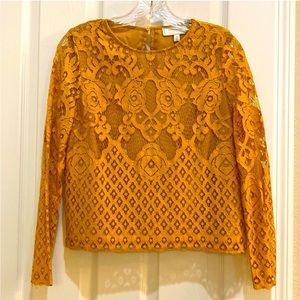 Moulinette Soeurs | Mustard Lace Blouse